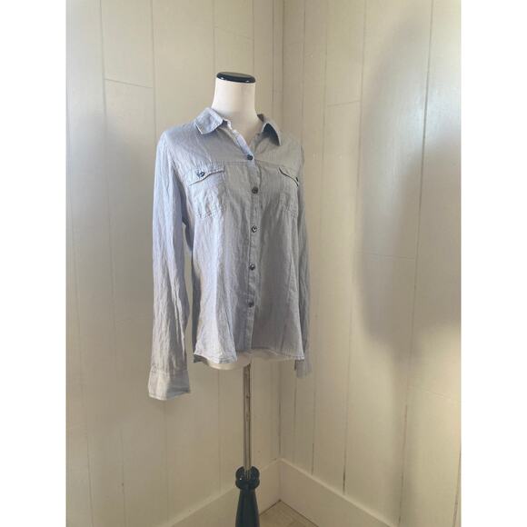 Dockers Blue & White Striped Buttondown, Size M - Picture 1 of 7